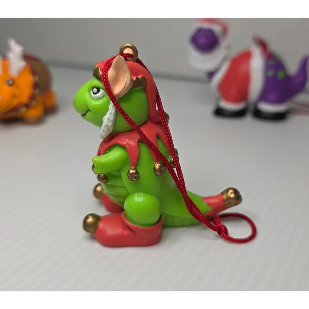 Vintage Christmas Dinosaur Ornaments Lot House of Lloyd 1993‎ Preowned
